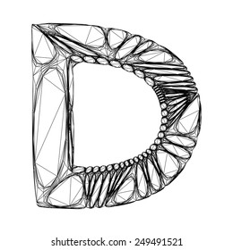 Linear alphabet symbol D. Vector design.