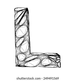 Linear alphabet symbol L. Vector design.