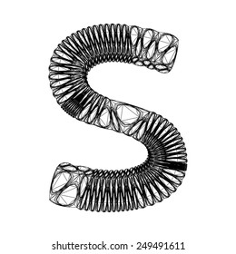 Linear alphabet symbol S. Vector design.