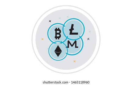Linear altcoin icon. Cryptocurrency and digital finance usage. Vector illustration