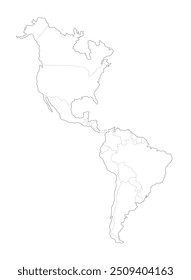 Mapa de América Linear infográfico, Desenho de linha de Estados Unidos