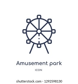 Linear amusement park icon from Entertainment and arcade outline collection. Thin line amusement park icon vector isolated on white background. amusement park trendy illustration