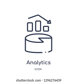 Linear analytics icon from Digital economy outline collection. Thin line analytics icon vector isolated on white background. analytics trendy illustration