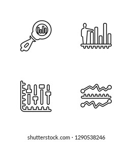 Linear Analytics, Analytics, Analytics, Line chart Vector Illustration Of 4 outline Icons. 