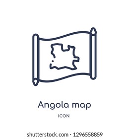 Linear angola map icon from Countrymaps outline collection. Thin line angola map icon vector isolated on white background. angola map trendy illustration