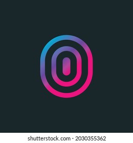 Linear, animated number zero. vector symbol