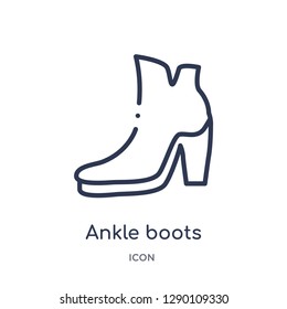 Linear ankle boots icon from Clothes outline collection. Thin line ankle boots vector isolated on white background. ankle boots trendy illustration
