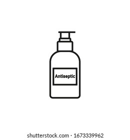 Lineares antiseptisches Symbol. Vektorillustration. Linienstil. Einzeln.