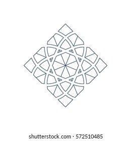 Linear arabic ornament. Vector emblem for logos and decorative design