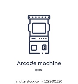 Linear arcade machine icon from Entertainment and arcade outline collection. Thin line arcade machine icon vector isolated on white background. arcade machine trendy illustration