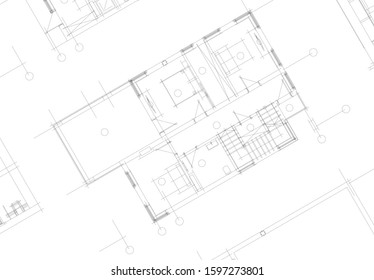 Floor Plan Designed Building On Drawing Stock Illustration 1932422873 ...