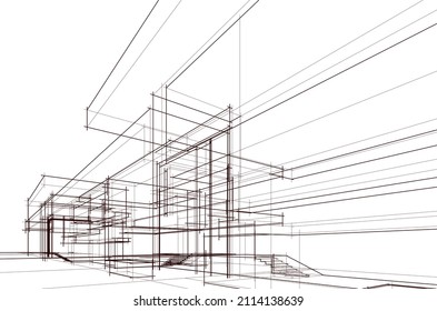 Ilustración del vector de dibujo de arquitectura lineal