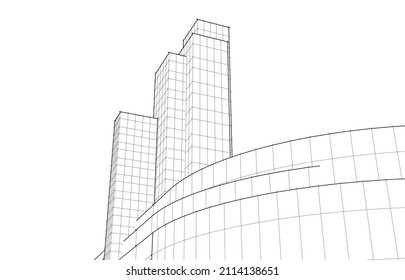 Lineare Architekturzeichnung, Vektorgrafik
