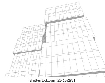 Ilustración del vector de dibujo de arquitectura lineal