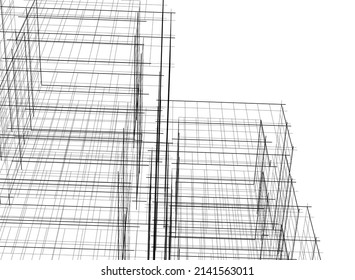 Ilustración del vector de dibujo de arquitectura lineal