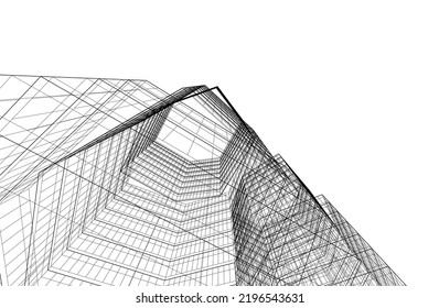 Ilustración del vector de dibujo de arquitectura lineal