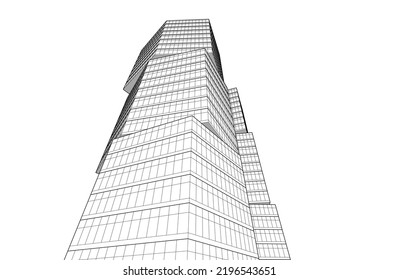 Ilustración del vector de dibujo de arquitectura lineal