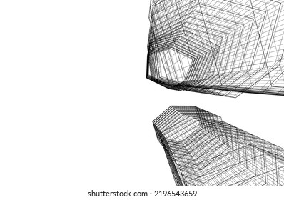 Ilustración del vector de dibujo de arquitectura lineal