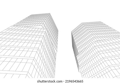 Ilustración del vector de dibujo de arquitectura lineal