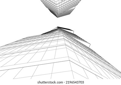 Ilustración del vector de dibujo de arquitectura lineal
