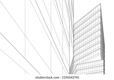 Ilustración del vector de dibujo de arquitectura lineal
