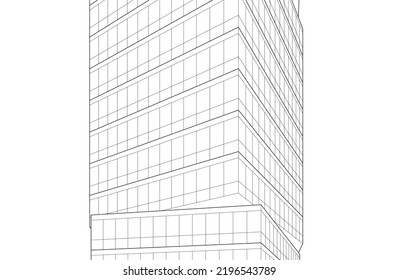 Ilustración del vector de dibujo de arquitectura lineal