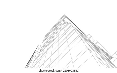 Lineare Architekturzeichnung, Vektorgrafik