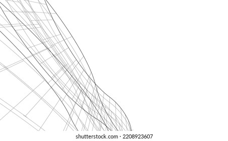 Linear architectural drawing vector illustration