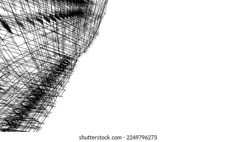 Linear architectural drawing vector illustration