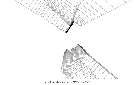 Lineare Architekturzeichnung, Vektorgrafik