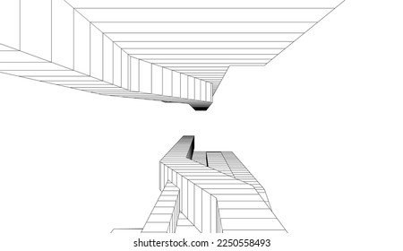Lineare Architekturzeichnung, Vektorgrafik