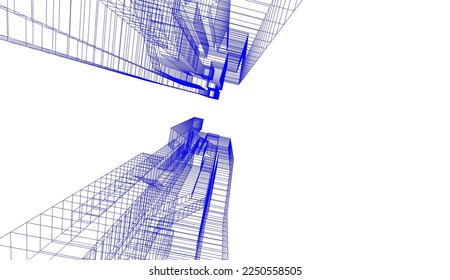 Ilustración del vector de dibujo de arquitectura lineal