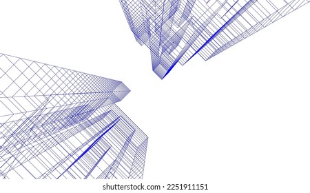Lineare Architekturzeichnung, Vektorgrafik