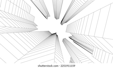 Lineare Architekturzeichnung, Vektorgrafik