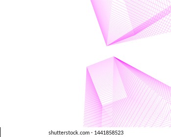 Linear architecture building 3d illustration