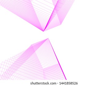 Linear architecture building 3d illustration