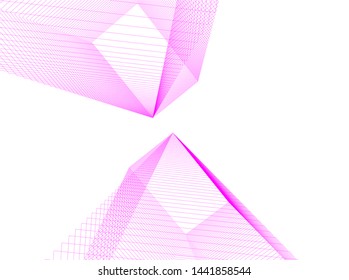 Linear architecture building 3d illustration