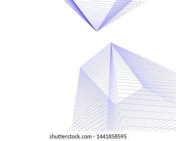 Linear architecture building 3d illustration