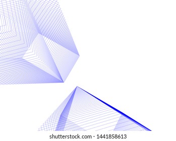 Linear architecture building 3d illustration