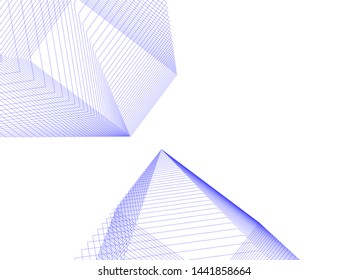 Linear architecture building 3d illustration