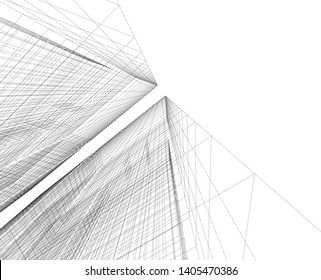linear architecture building construction 3d 