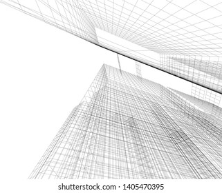 linear architecture building construction 3d 