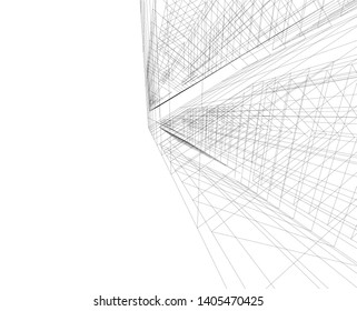 linear architecture building construction 3d 