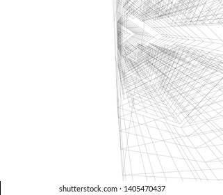 linear architecture building construction 3d 