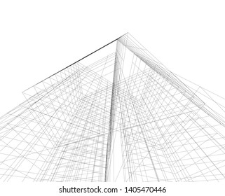 linear architecture building construction 3d 