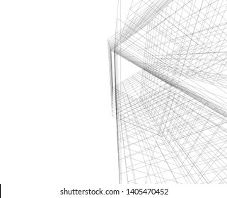 linear architecture building construction 3d 