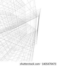 linear architecture building construction 3d 