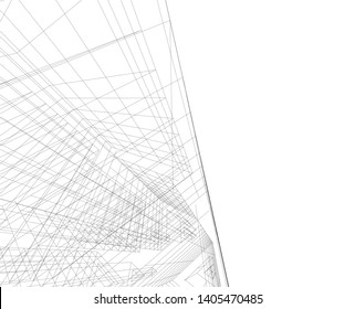 linear architecture building construction 3d 