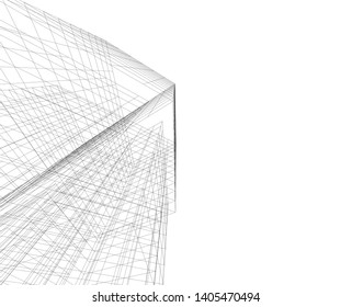 linear architecture building construction 3d 