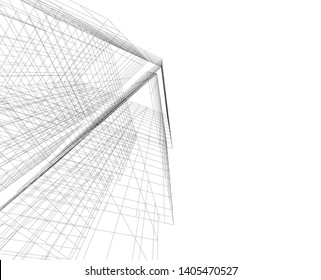 linear architecture building construction 3d 